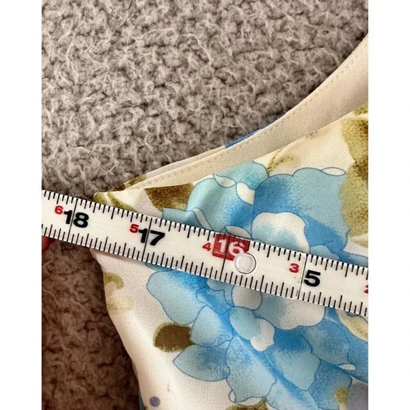 Jonathan Martin Studio Dress Womens 10 Slip MIdi Flowy Floral Watercolor Chiffon - Picture 3 of 16